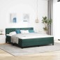 vidaXL Letto a Rete con Materasso Verde Scuro Super King in Velluto