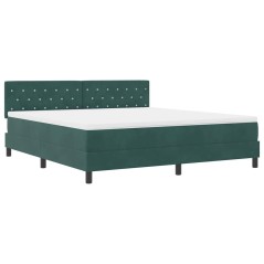 vidaXL Letto a Rete con Materasso Verde Scuro Super King in Velluto