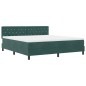 vidaXL Letto a Rete con Materasso Verde Scuro Super King in Velluto