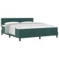vidaXL Letto a Rete con Materasso Verde Scuro Super King in Velluto