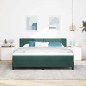 vidaXL Letto a Rete con Materasso Verde Scuro Super King in Velluto