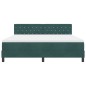 vidaXL Letto a Rete con Materasso Verde Scuro Super King in Velluto