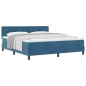vidaXL Letto a Contenitore con Materasso Blu Scuro Super King in Velluto