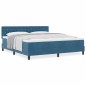 vidaXL Letto a Contenitore con Materasso Blu Scuro Super King in Velluto
