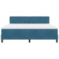 vidaXL Letto a Contenitore con Materasso Blu Scuro Super King in Velluto