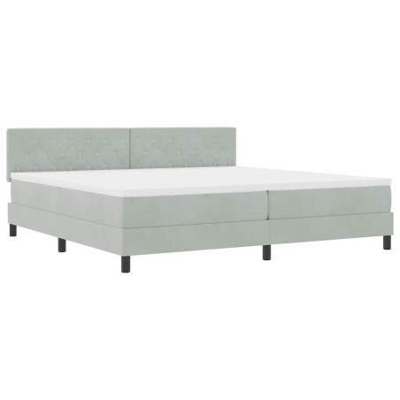 Letto Box Spring vidaXL con Materasso Grigio Chiaro 200x200 cm Velluto