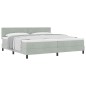 Letto Box Spring vidaXL con Materasso Grigio Chiaro 200x200 cm Velluto