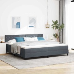 vidaXL Letto a Castello con Materasso Grigio Scuro 200x200 cm Velluto