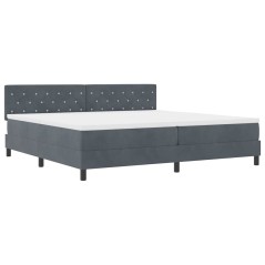 vidaXL Letto a Castello con Materasso Grigio Scuro 200x200 cm Velluto