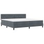 vidaXL Letto a Castello con Materasso Grigio Scuro 200x200 cm Velluto vidaXL Letto a Castello con Materasso Grigio Scuro 200x200 cm Velluto