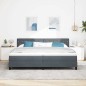 vidaXL Letto a Castello con Materasso Grigio Scuro 200x200 cm Velluto vidaXL Letto a Castello con Materasso Grigio Scuro 200x200 cm Velluto