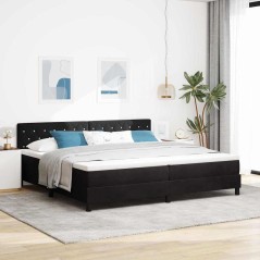 vidaXL Letto Box Spring con Materasso Nero 200x200 cm Velluto