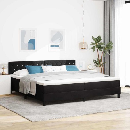 vidaXL Letto Box Spring con Materasso Nero 200x200 cm Velluto