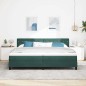 vidaXL Letto a Rete con Materasso Verde Scuro 200x200 cm Velluto vidaXL Letto a Rete con Materasso Verde Scuro 200x200 cm Velluto