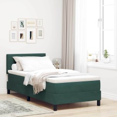 vidaXL Letto Box Spring con Materasso Verde Scuro 80x200 cm Velluto
