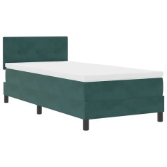 vidaXL Letto Box Spring con Materasso Verde Scuro 80x200 cm Velluto