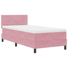 Letto a Box Spring vidaXL con Materasso Rosa 80x200 cm in Velluto