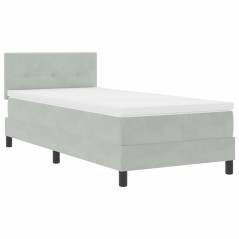 vidaXL Letto con Rete a Doghe e Materasso Grigio Chiaro Singolo in Velluto
