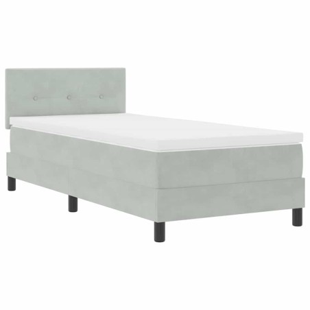 Letto a molle della vitaXL con materasso Grigio chiaro 90x200 cm Velluto