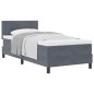Letto Box Spring con Materasso Grigio Scuro 90x200 cm in Velluto Letto Box Spring con Materasso Grigio Scuro 90x200 cm in Velluto