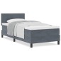 Letto Box Spring con Materasso Grigio Scuro 90x200 cm in Velluto Letto Box Spring con Materasso Grigio Scuro 90x200 cm in Velluto