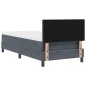 Letto Box Spring con Materasso Grigio Scuro 90x200 cm in Velluto Letto Box Spring con Materasso Grigio Scuro 90x200 cm in Velluto
