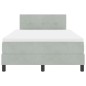 Letto Box Spring con Materasso Grigio Chiaro Matrimoniale Piccolo in Velluto Letto Box Spring con Materasso Grigio Chiaro Matrimoniale Piccolo in Velluto