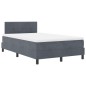 vidaXL Letto a Box con Materasso Grigio Scuro Piccolo Doppio in Velluto