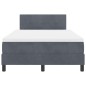 vidaXL Letto a Box con Materasso Grigio Scuro Piccolo Doppio in Velluto