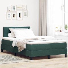 vidaXL Letto Box Spring con Materasso Verde Scuro Piccolo Doppio Velluto