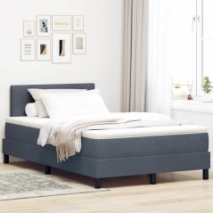 vidaXL Letto Box Spring con Materasso Grigio Scuro 120x200 cm Velluto