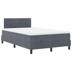vidaXL Letto Box Spring con Materasso Grigio Scuro 120x200 cm Velluto