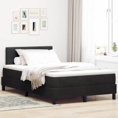 vidaXL Letto a Molle con Materasso Nero 120x200 cm Velluto