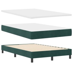 vidaXL Letto a Rete con Materasso Verde Scuro 120x200 cm Velluto