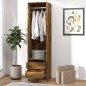Armadio con Cassetti Rovere Fumo 50x50x200 cm Legno Multistrato Armadio con Cassetti Rovere Fumo 50x50x200 cm Legno Multistrato