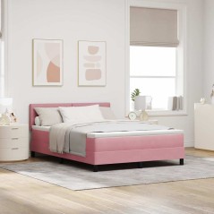 vidaXL Letto a molle rosa con materasso 140x190 cm in velluto