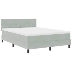 Letto a Castello vidaXL con Materasso Grigio Chiaro 160x200 cm Velluto
