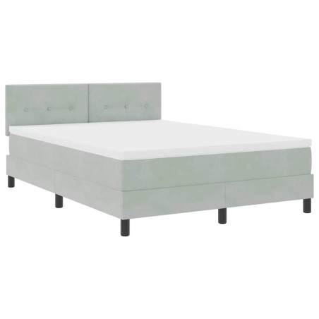 Letto a Castello vidaXL con Materasso Grigio Chiaro 160x200 cm Velluto