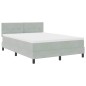 Letto a Castello vidaXL con Materasso Grigio Chiaro 160x200 cm Velluto Letto a Castello vidaXL con Materasso Grigio Chiaro 160x200 cm Velluto