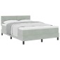 Letto a Castello vidaXL con Materasso Grigio Chiaro 160x200 cm Velluto Letto a Castello vidaXL con Materasso Grigio Chiaro 160x200 cm Velluto