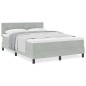 Letto a Castello vidaXL con Materasso Grigio Chiaro 160x200 cm Velluto Letto a Castello vidaXL con Materasso Grigio Chiaro 160x200 cm Velluto