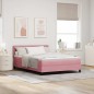 vidaXL Letto a Box con Materasso Rosa 160x200 cm Velluto vidaXL Letto a Box con Materasso Rosa 160x200 cm Velluto