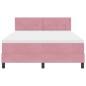 vidaXL Letto a Box con Materasso Rosa 160x200 cm Velluto vidaXL Letto a Box con Materasso Rosa 160x200 cm Velluto