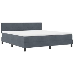 vidaXL Letto Box Spring con Materasso Grigio Scuro Super King in Velluto