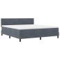 vidaXL Letto Box Spring con Materasso Grigio Scuro Super King in Velluto vidaXL Letto Box Spring con Materasso Grigio Scuro Super King in Velluto