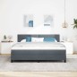 vidaXL Letto Box Spring con Materasso Grigio Scuro Super King in Velluto vidaXL Letto Box Spring con Materasso Grigio Scuro Super King in Velluto