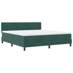 vidaXL Letto con Rete a Molle e Materasso Verde Scuro Super King in Velluto