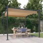 Pergola da Giardino con Tetto Retrattile 3x3 m Tortora Pergola da Giardino con Tetto Retrattile 3x3 m Tortora
