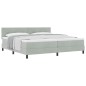 Letto con Box Spring e Materasso vidaXL Grigio Chiaro 200x200 cm Velluto