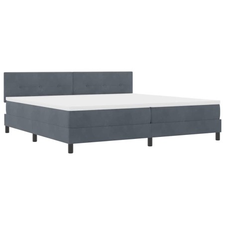 Letto a Rete con Materasso vidaXL Grigio Scuro 200x200 cm Velluto